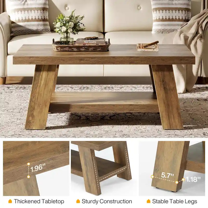 Table basse de ferme, table centrale de 120 cm