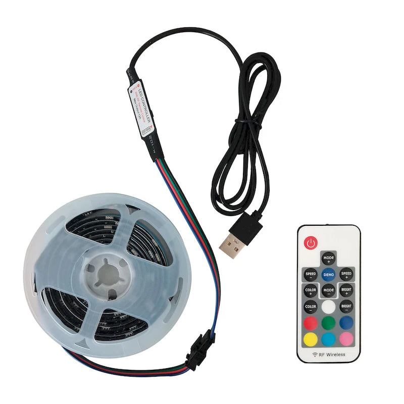 Meuble TV blanc de 130 cm avec lumières LED et étagère en verre trempé pour téléviseurs jusqu'à 55 pouces
