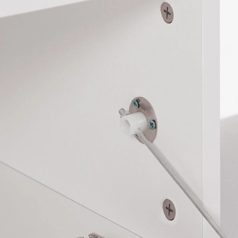 Meuble TV blanc de 130 cm avec lumières LED et étagère en verre trempé pour téléviseurs jusqu'à 55 pouces