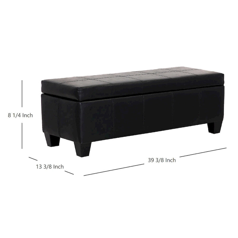 Banc de rangement York matelassé à couvercle rabattable
