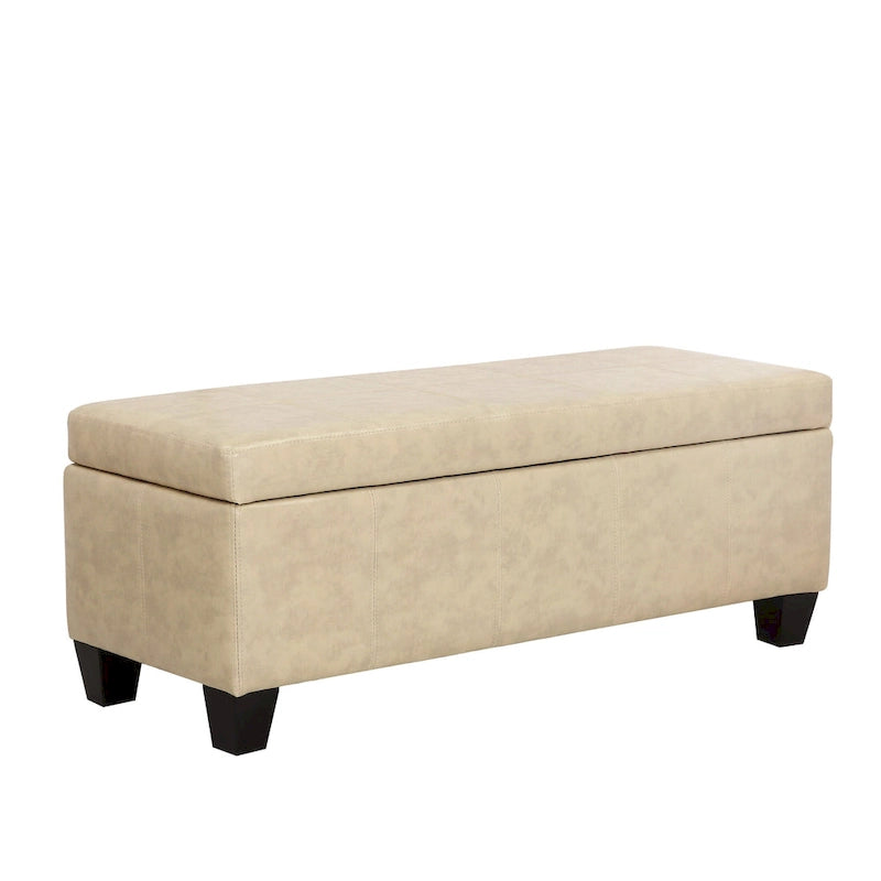 Banc de rangement York matelassé à couvercle rabattable
