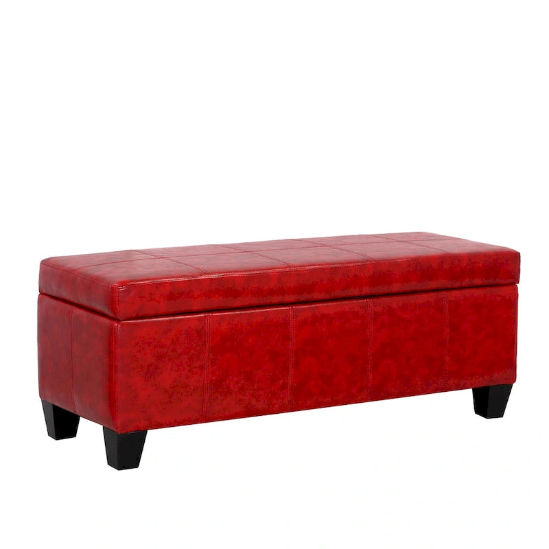 Banc de rangement York matelassé à couvercle rabattable
