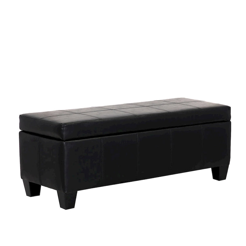 Banc de rangement York matelassé à couvercle rabattable