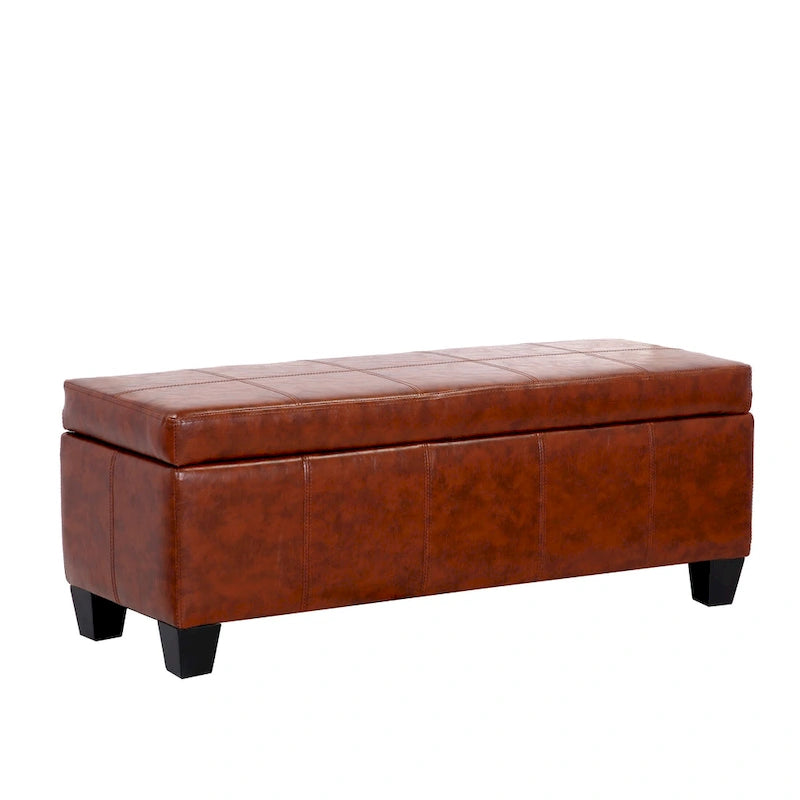 Banc de rangement York matelassé à couvercle rabattable