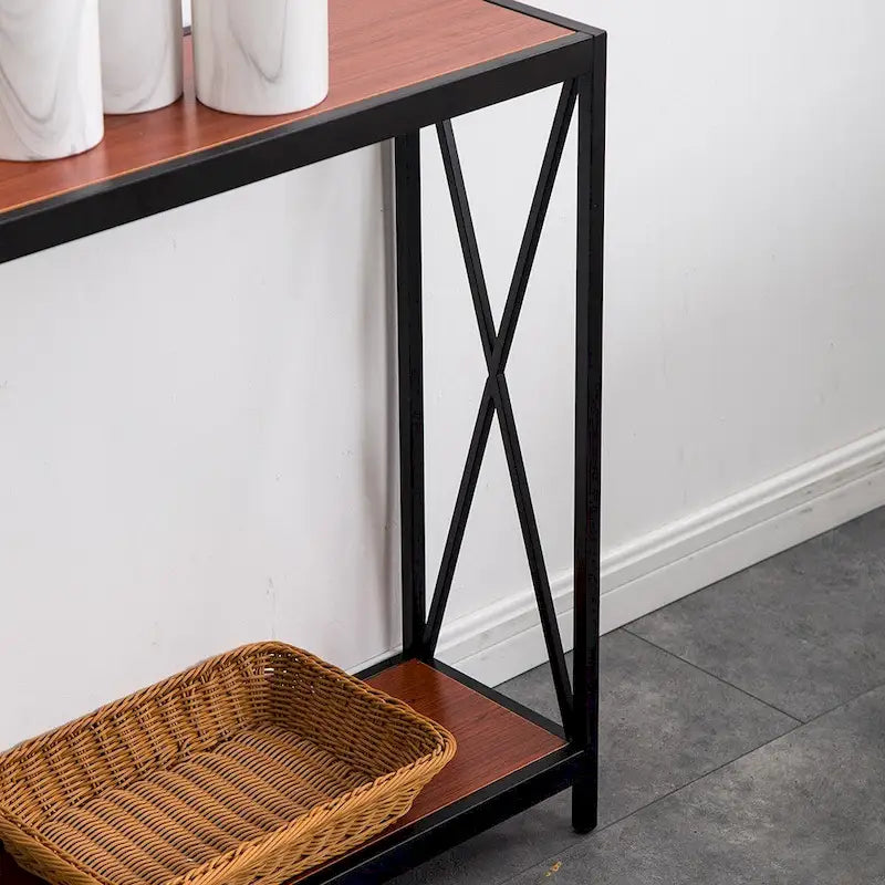 Console/Table basse avec cadre en fer et plateau Triamine