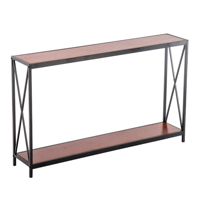 Console/Table basse avec cadre en fer et plateau Triamine