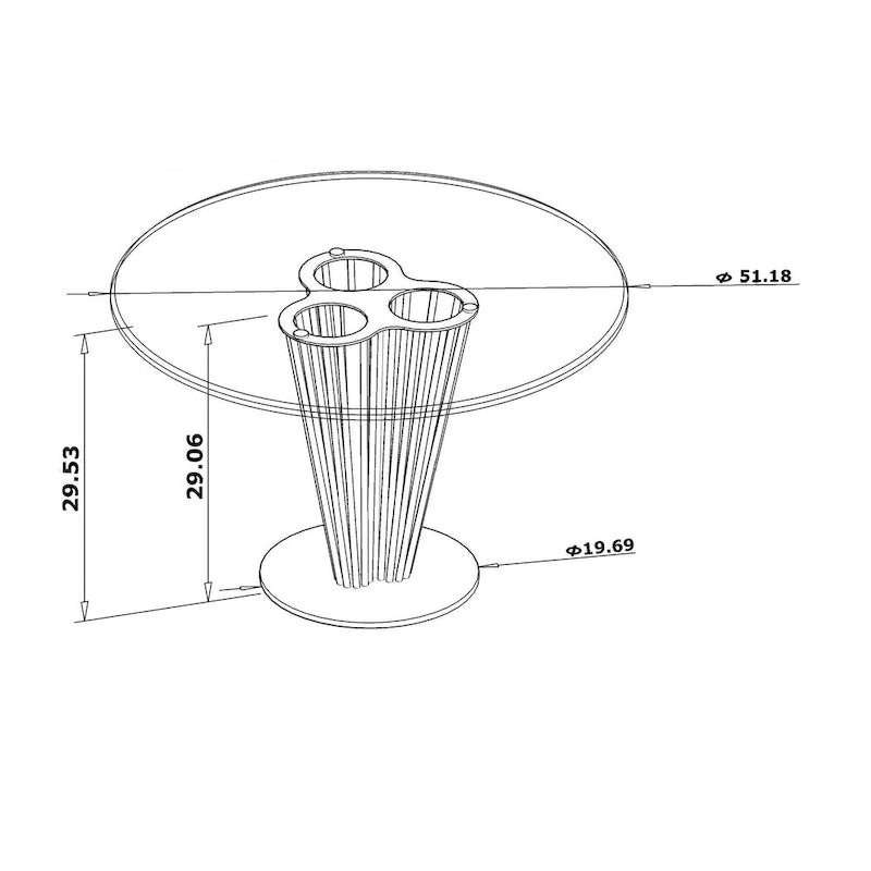 Table à manger ronde avec pied central - Argenté