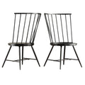 Chaise de salle à manger à dossier haut en métal et bois (lot de 2) par