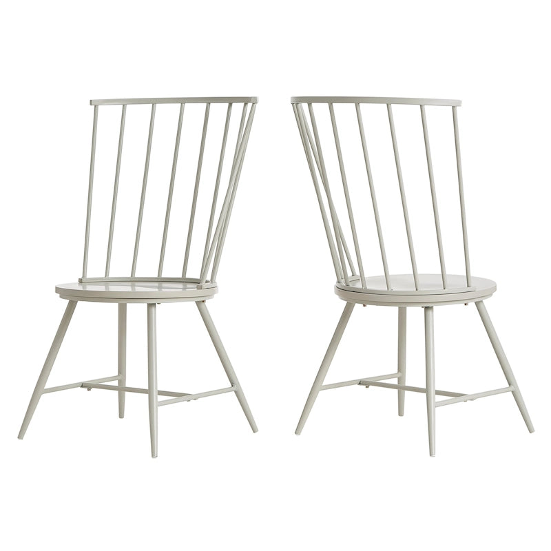 Chaise de salle à manger à dossier haut en métal et bois (lot de 2) par
