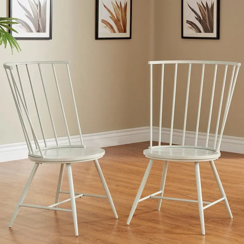 Chaise de salle à manger à dossier haut en métal et bois (lot de 2) par