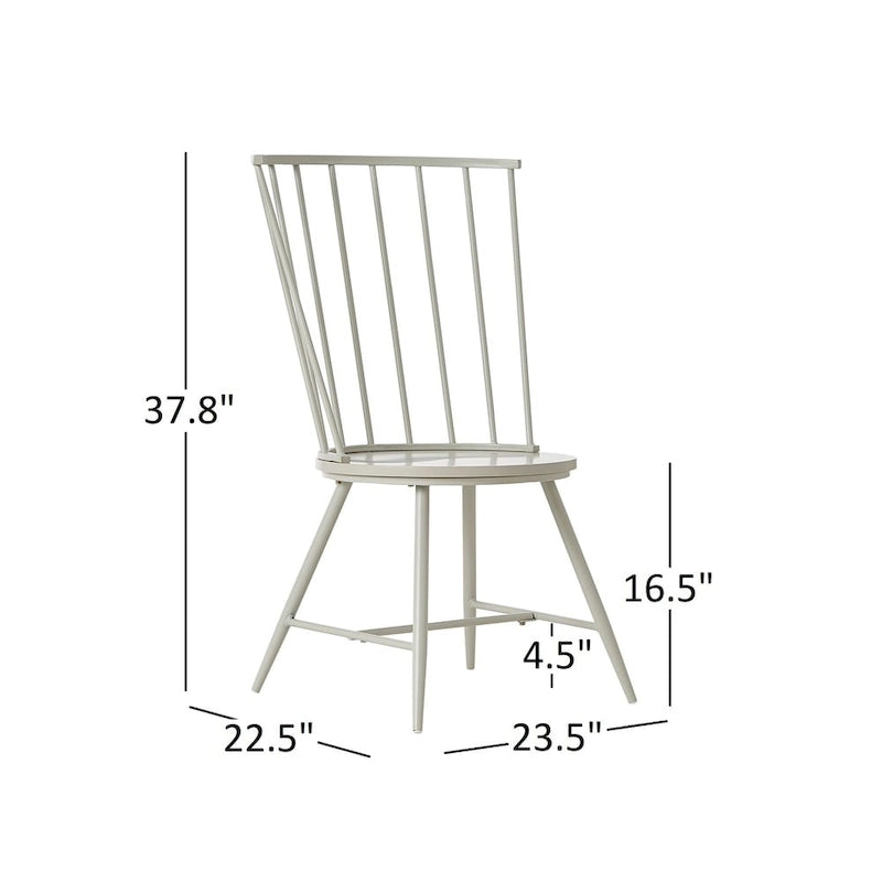 Chaise de salle à manger à dossier haut en métal et bois (lot de 2) par