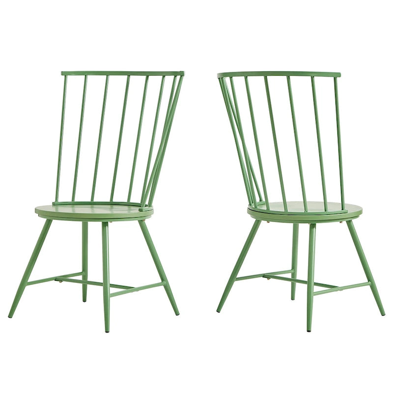 Chaise de salle à manger à dossier haut en métal et bois (lot de 2) par