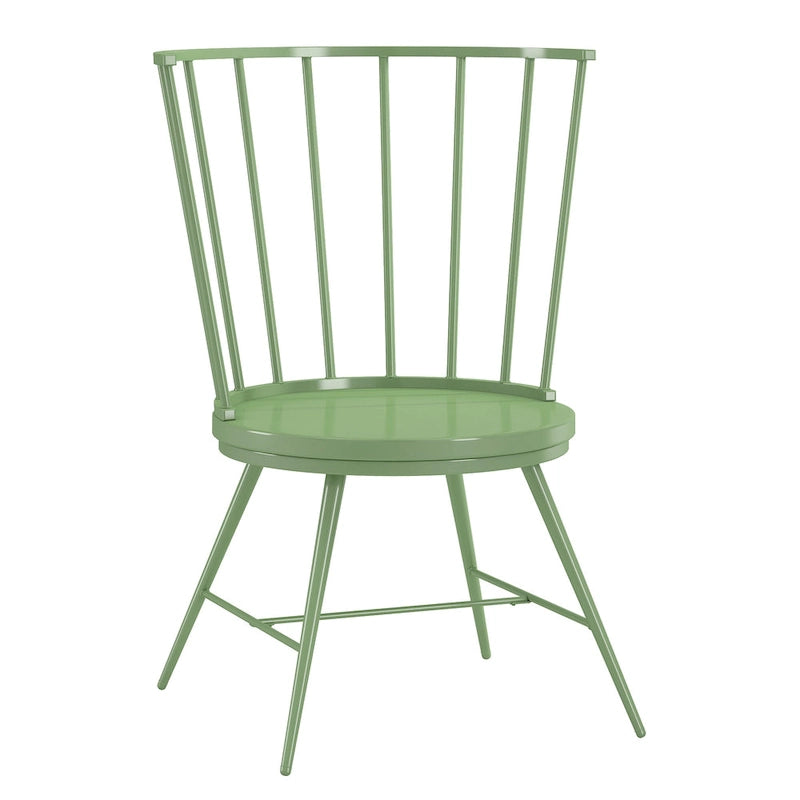 Chaise de salle à manger à dossier haut en métal et bois (lot de 2) par