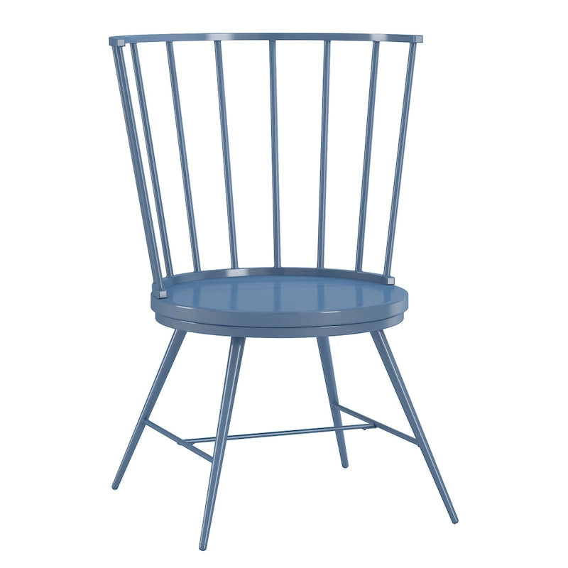 Chaise de salle à manger à dossier haut en métal et bois (lot de 2) par