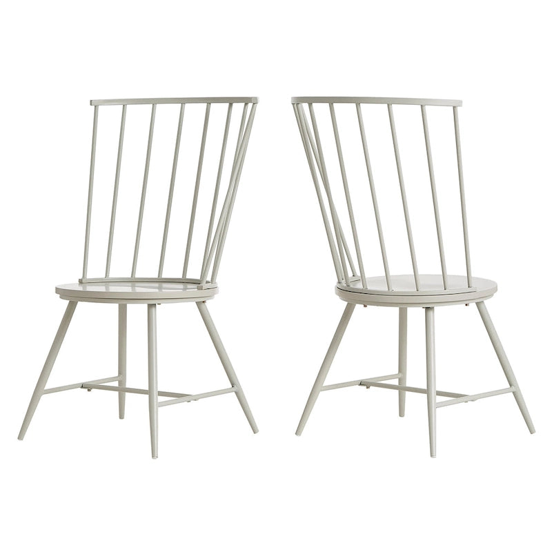 Chaise de salle à manger à dossier haut en métal et bois (lot de 2) par
