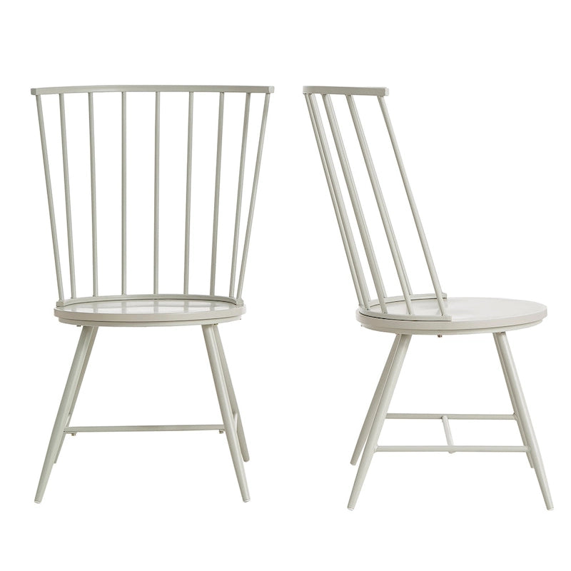Chaise de salle à manger à dossier haut en métal et bois (lot de 2) par