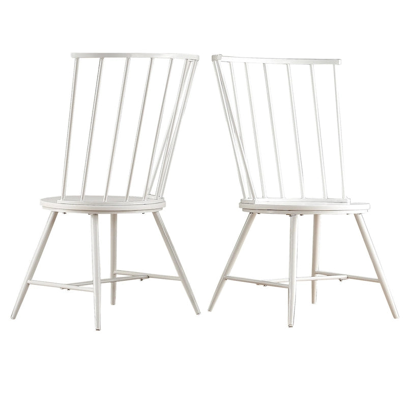 Chaise de salle à manger à dossier haut en métal et bois (lot de 2) par