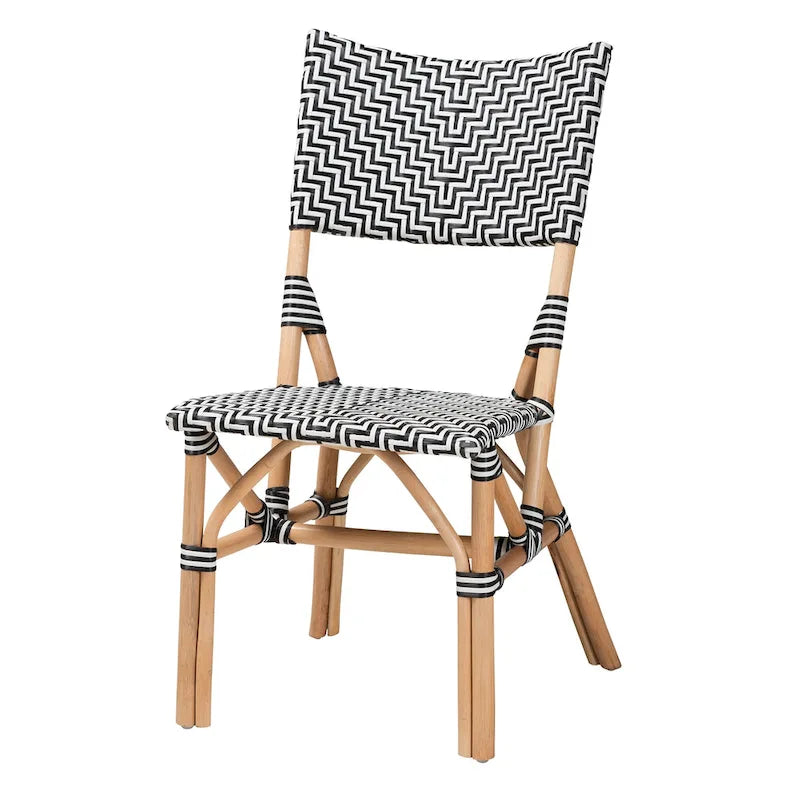 Chaise de bistrot Wagner en rotin naturel tressé, style français