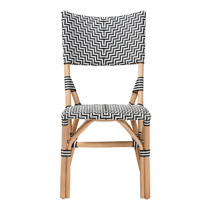 Chaise de bistrot Wagner en rotin naturel tressé, style français
