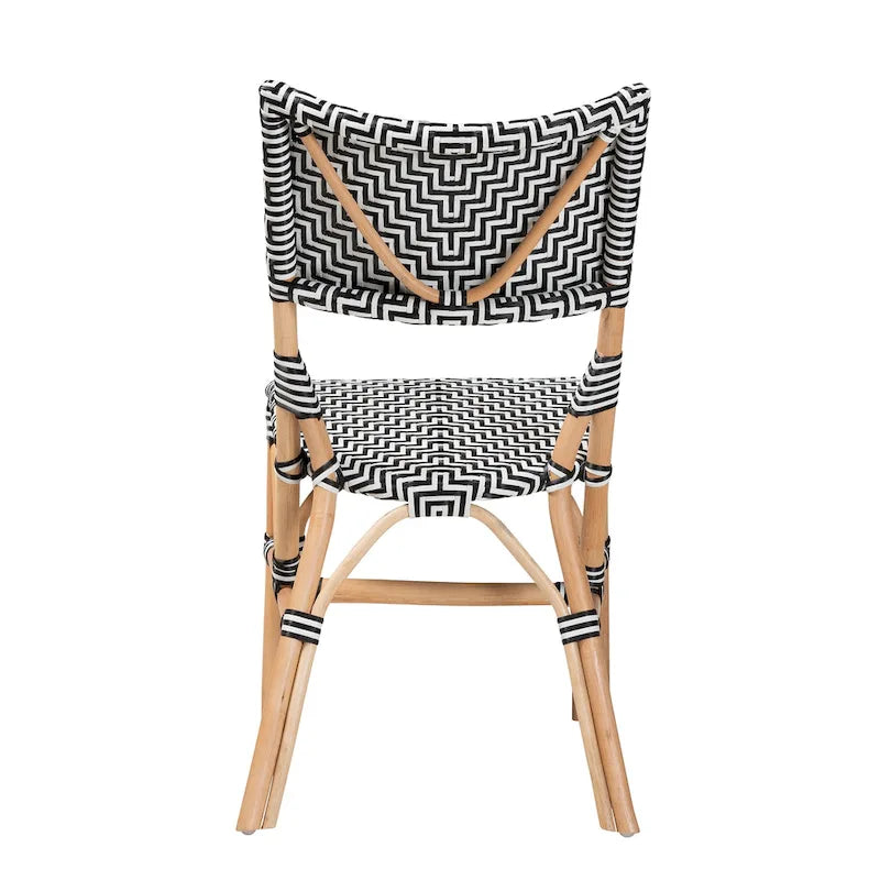 Chaise de bistrot Wagner en rotin naturel tressé, style français