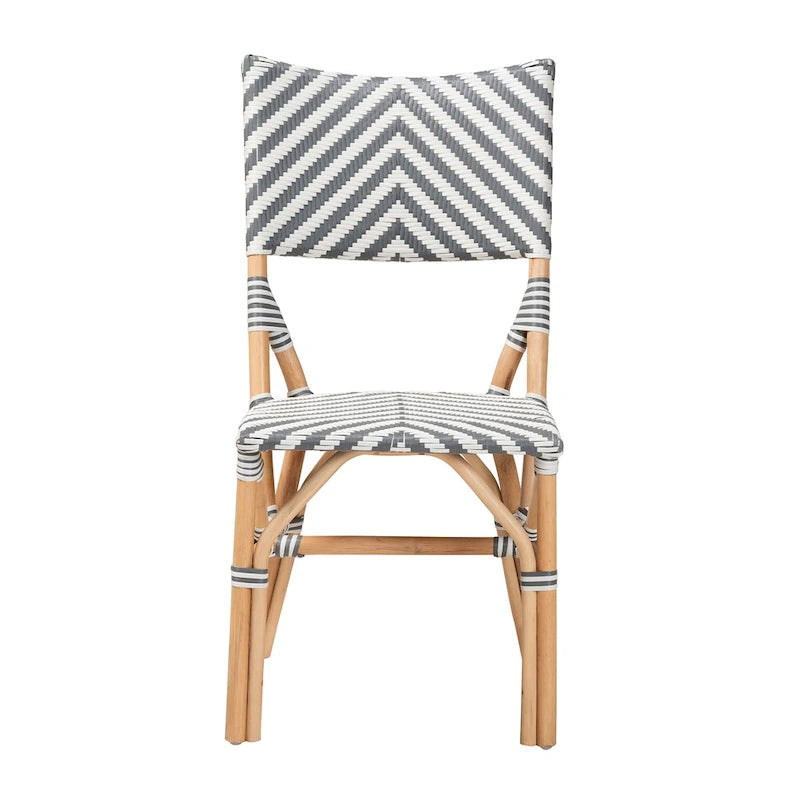 Chaise de bistrot Wagner en rotin naturel tressé, style français