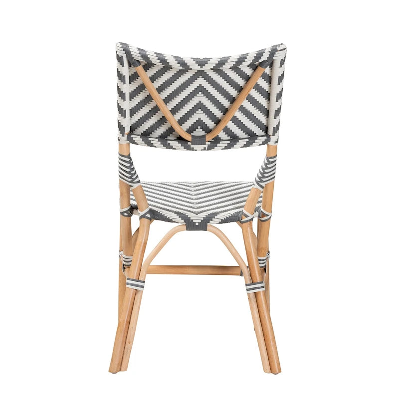 Chaise de bistrot Wagner en rotin naturel tressé, style français