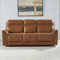 Canapé inclinable électrique double en cuir - Camel