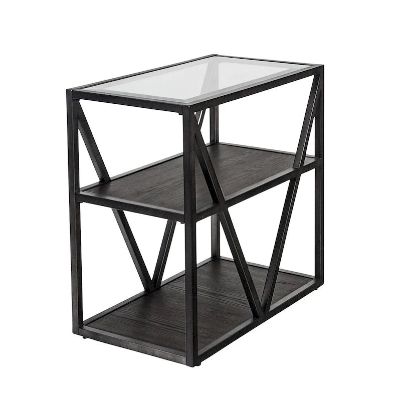 Table d'appoint à suspendre Cobblestone Brown avec cire gris poudré
