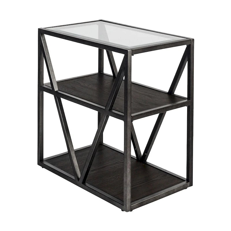 Table d'appoint à suspendre Cobblestone Brown avec cire gris poudré