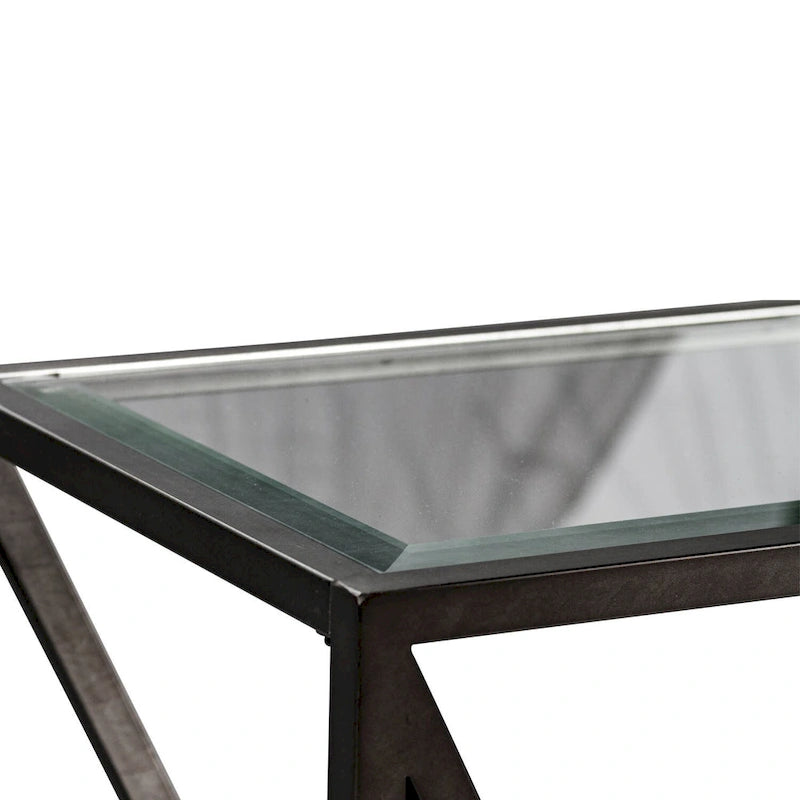 Table d'appoint à suspendre Cobblestone Brown avec cire gris poudré