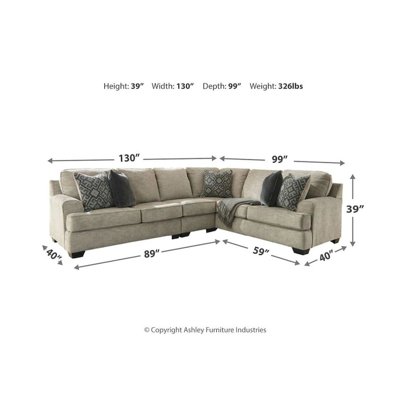 Canapé d'angle contemporain Bovarian 3 pièces en pierre