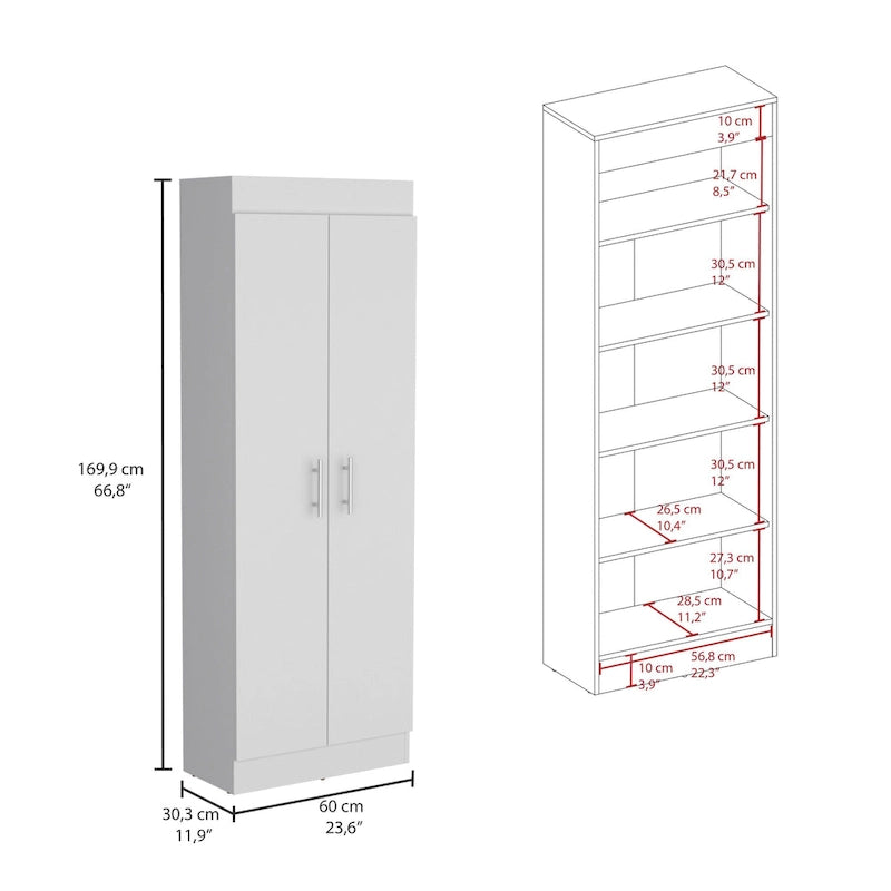 Meuble de rangement Nepal, design à 2 portes peu encombrant