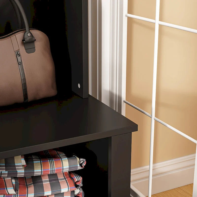 Meuble d'entrée avec banc et patères, meuble à chaussures d'entrée, porte-manteau avec rangement à chaussures