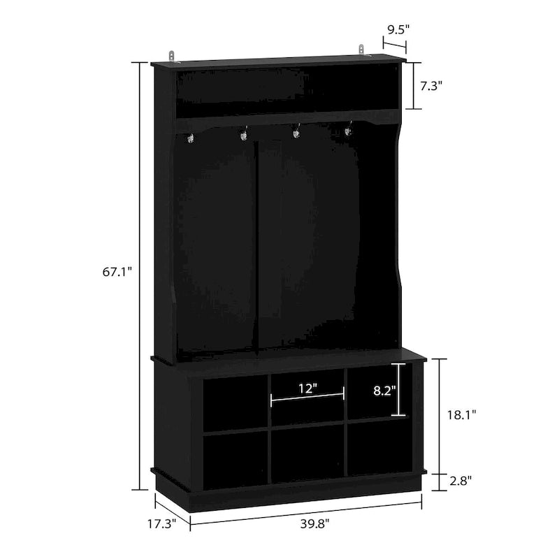 Meuble d'entrée avec banc et patères, meuble à chaussures d'entrée, porte-manteau avec rangement à chaussures