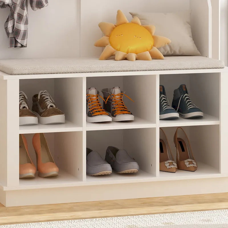 Meuble d'entrée avec banc et patères, meuble à chaussures d'entrée, porte-manteau avec rangement à chaussures