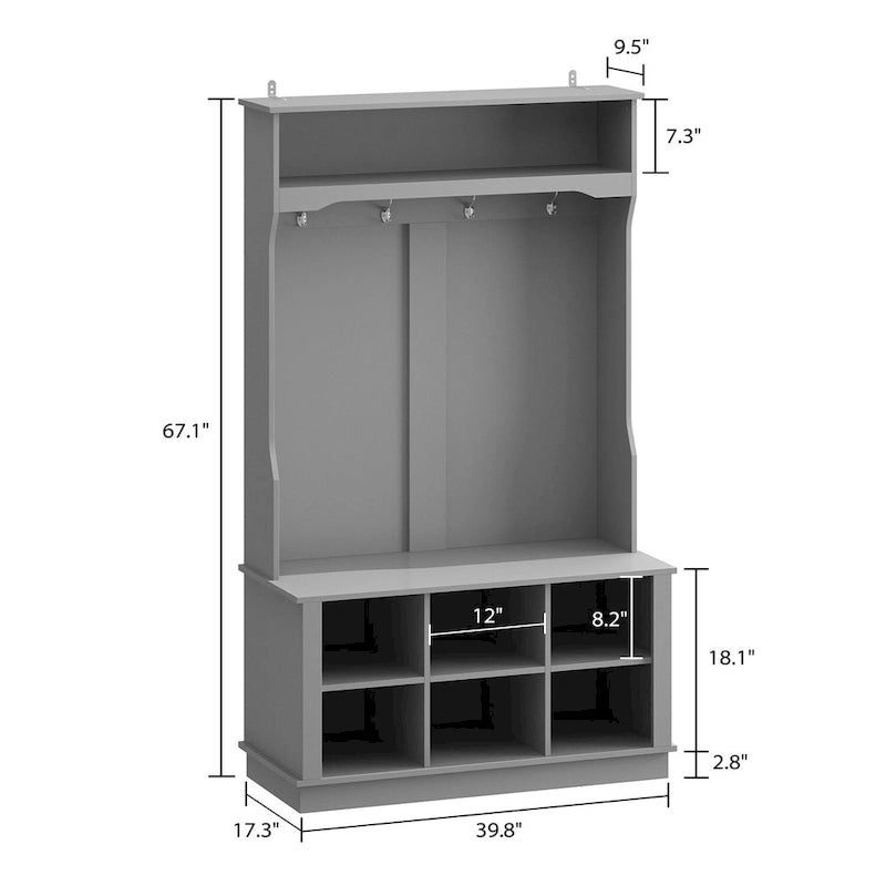 Meuble d'entrée avec banc et patères, meuble à chaussures d'entrée, porte-manteau avec rangement à chaussures