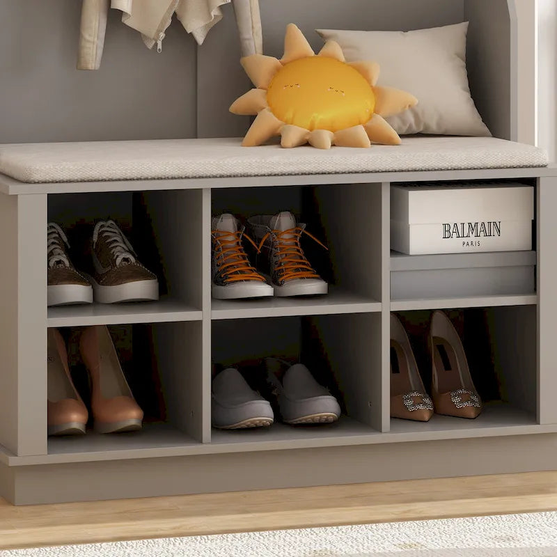Meuble d'entrée avec banc et patères, meuble à chaussures d'entrée, porte-manteau avec rangement à chaussures