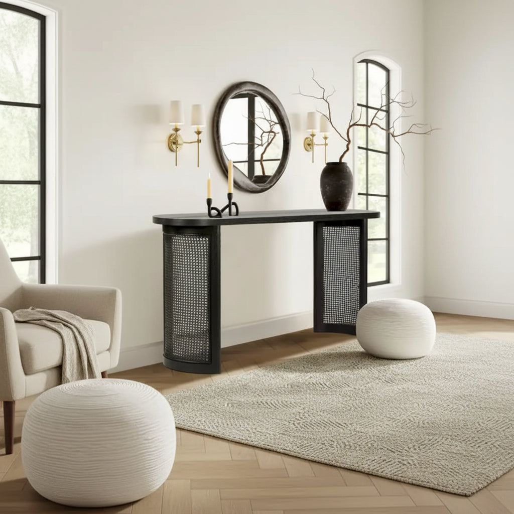 Console en rotin de 60 pouces