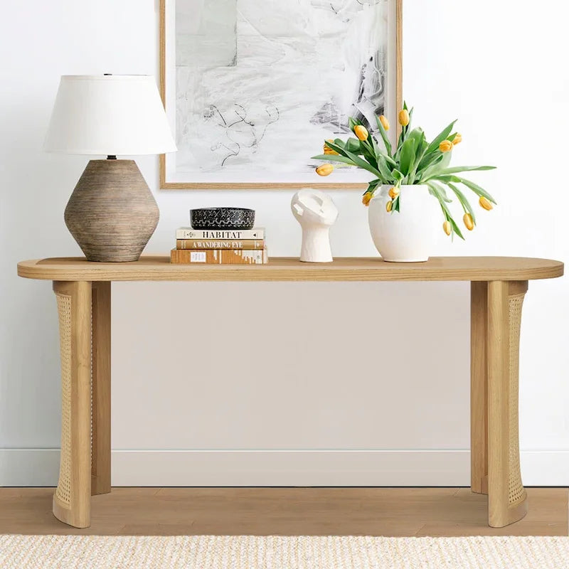 Console en rotin de 60 pouces