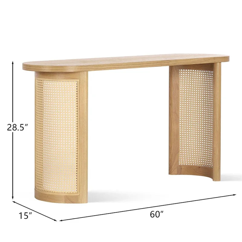 Console en rotin de 60 pouces