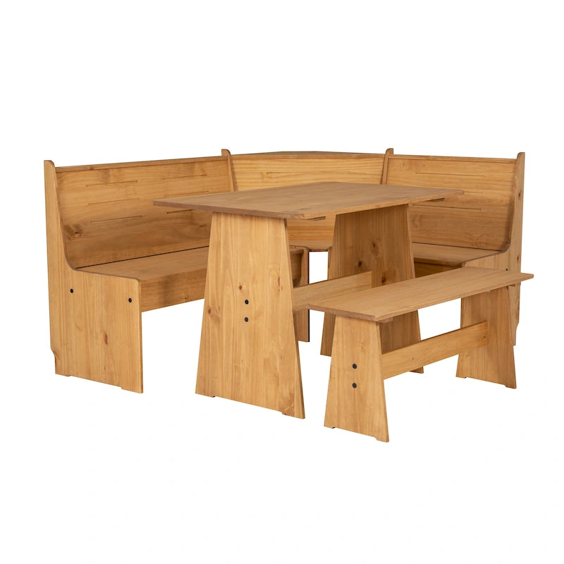 Coin repas de cuisine d'angle en bois