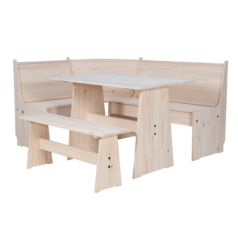 Coin repas de cuisine d'angle en bois