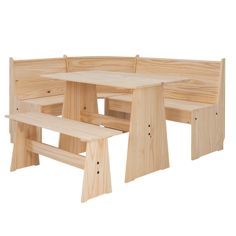 Coin repas de cuisine d'angle en bois