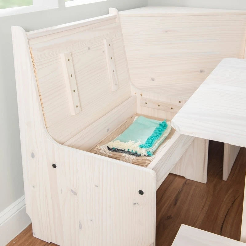 Coin repas de cuisine d'angle en bois