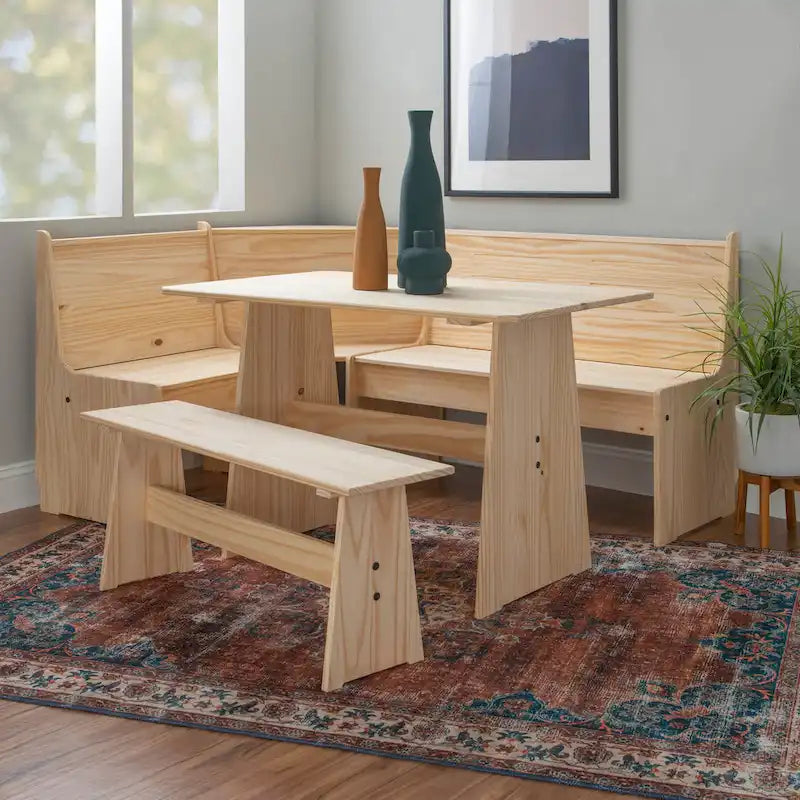 Coin repas de cuisine d'angle en bois