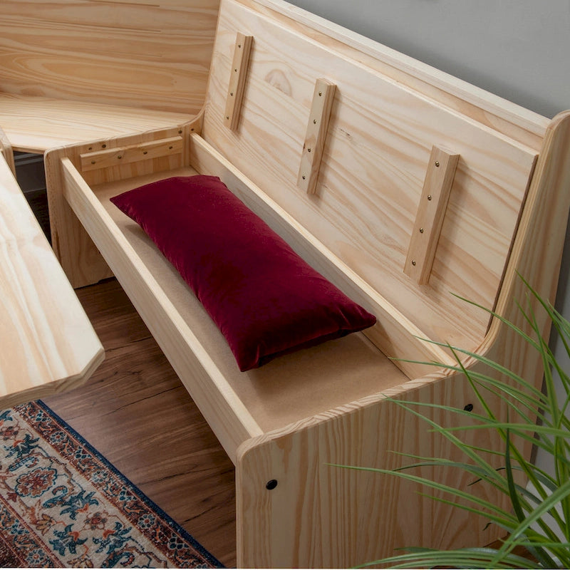 Coin repas de cuisine d'angle en bois