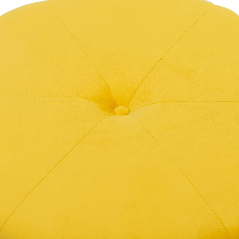 Pouf rond en tissu capitonné