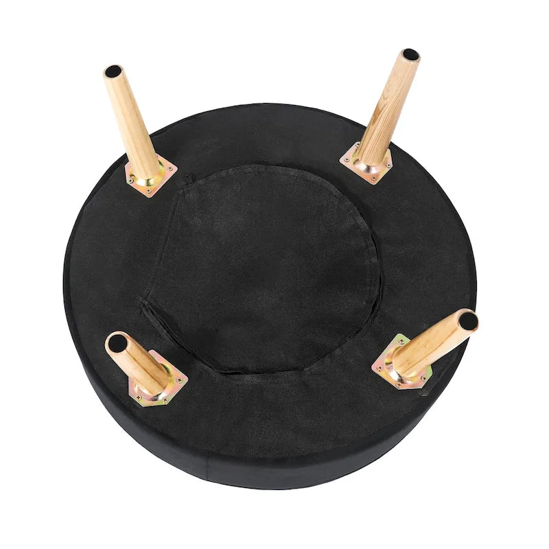 Pouf rond en tissu capitonné