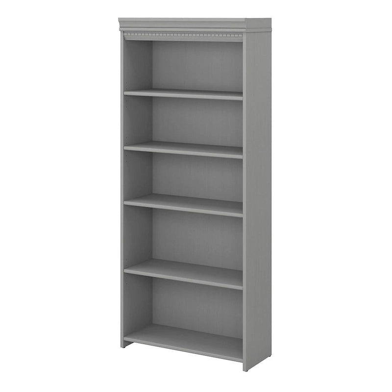 Bibliothèque à 5 étagères blanc antique - Antique - 29,57L x 12,09l x 68,94H