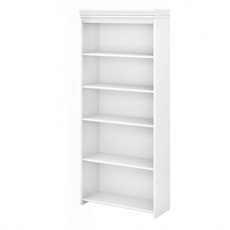Bibliothèque à 5 étagères blanc antique - Antique - 29,57L x 12,09l x 68,94H